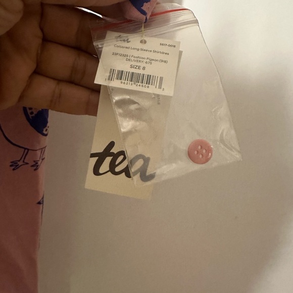 Pink Bird Patterned Kids Dress - Picture 5 of 6